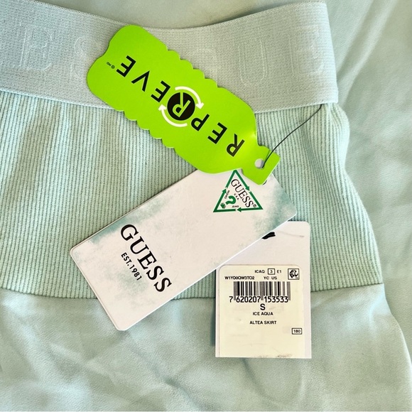 GUESS NWT Altea Midi Slip Asymmetrical Skirt, Small, Mint Green - Picture 3 of 10